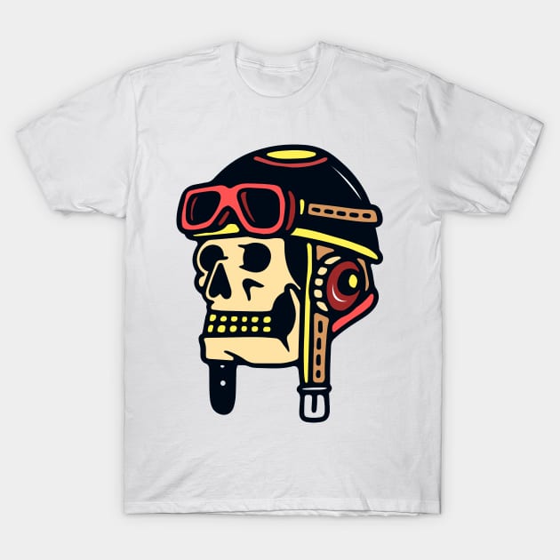 Old Pilot Helmet T-Shirt by herbivorass